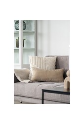 Cort Plaid - Ivoor/Beige, 100% gerecycled katoen, 130x160 cm