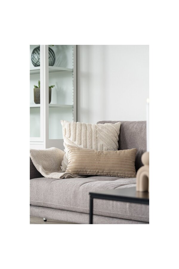 Cort Plaid - Ivoor/Beige, 100% gerecycled katoen, 130x160 cm