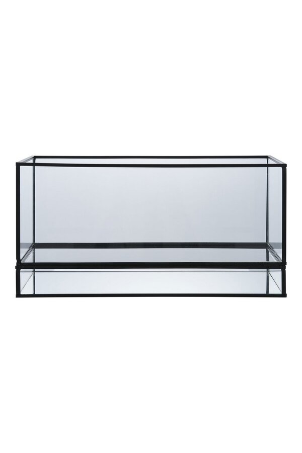 Hurricane Kaarshouder - Zwart, Glas, Metaal, 30x12x15cm