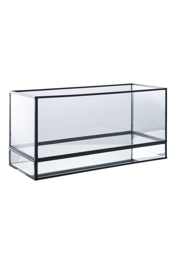 Hurricane Kaarshouder - Zwart, Glas, Metaal, 30x12x15cm