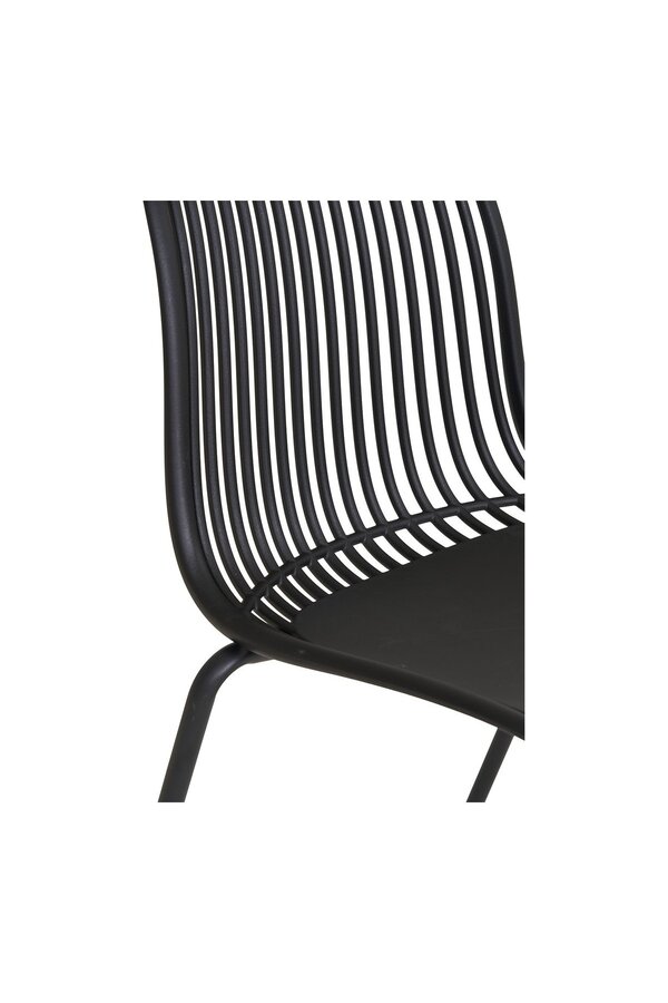 Branson Garden Chair - Zwart, stapelbaar, 55x46,5x82 cm - set van 4