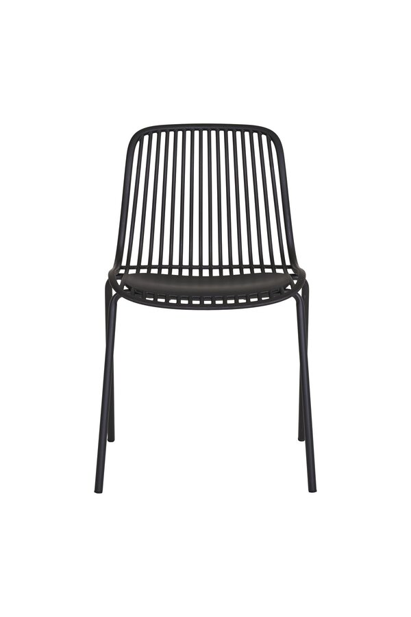 Branson Garden Chair - Zwart, stapelbaar, 55x46,5x82 cm - set van 4