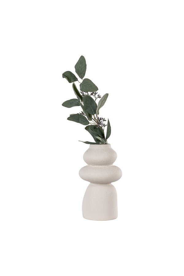 Vaas - Beige, Steengoed, Ø14,5x26,5 cm