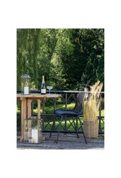 Branson Garden Chair - Zwart, stapelbaar, 55x46,5x82 cm - set van 4