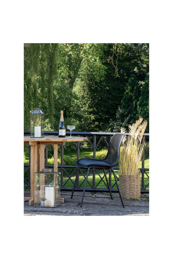 Branson Garden Chair - Zwart, stapelbaar, 55x46,5x82 cm - set van 4
