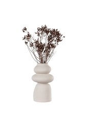 Vaas - Beige, Steengoed, Ø14,5x26,5 cm