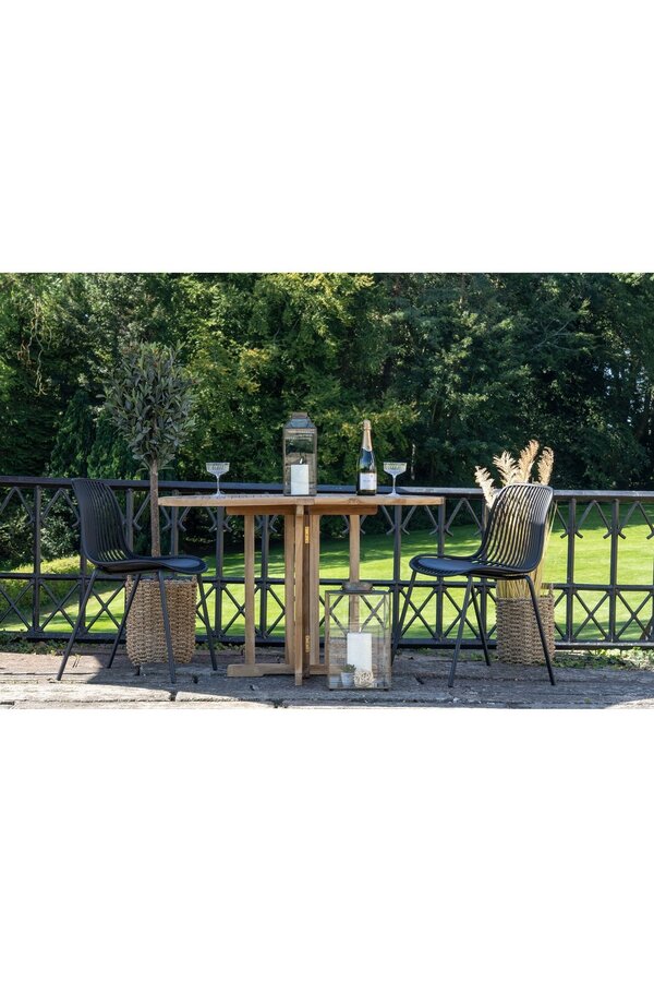 Branson Garden Chair - Zwart, stapelbaar, 55x46,5x82 cm - set van 4