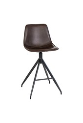 Monaco Counter Chair - Bruin, PU/Staal, 51x44x96 cm - Set van 2
