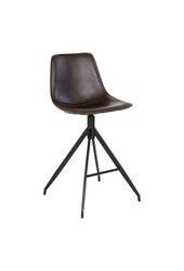 Monaco Counter Chair - Bruin, PU/Staal, 51x44x96 cm - Set van 2