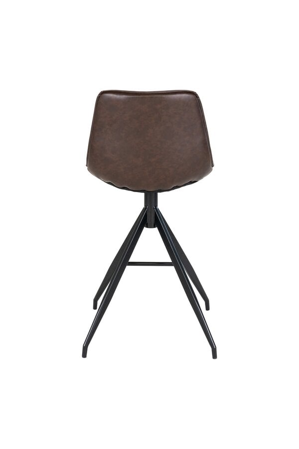 Monaco Counter Chair - Bruin, PU/Staal, 51x44x96 cm - Set van 2