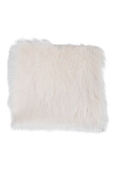 Zitting van lamsleer kunstmatig - Ivoor, polyester, 40x40x6,5 cm
