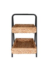 Alfaro Dienblad - Naturel/zwart, waterhyacint, metaal, 42x23x43,5cm