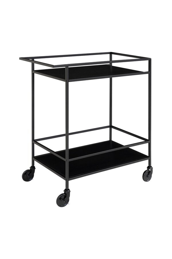 Vita Bar Trolley - zwart, staal, 68x40x79cm