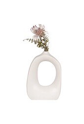 Vaas - Wit, Steengoed, 19x9x28,5 cm