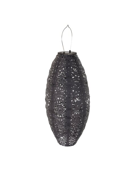 Foxdale LED-lantaarn - Grijze, oplaadbare zonne-lantaarn, 20x20x40 cm