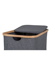 Noto Wasmand - Donkergrijs, Bamboe/Textiel, 54x33x54 cm