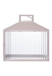 Lucca Lantern - Beige/grijs, metaal/glas, 26,5x13x26,5 cm