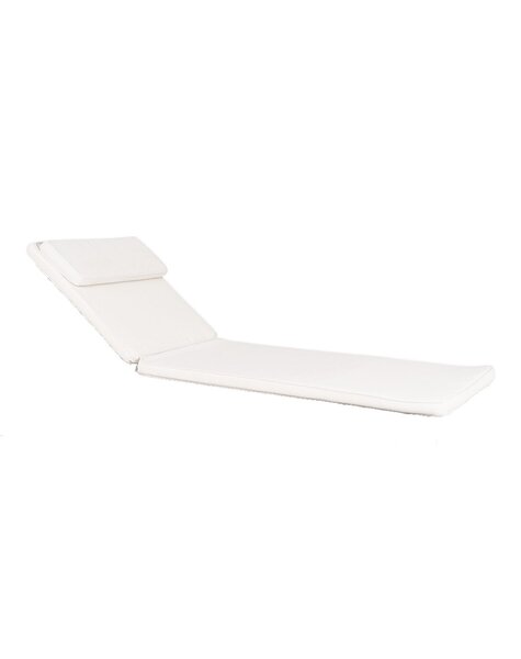 Andorra Kussen voor Ligstoel - Wit, Katoen, 200x62x6 cm