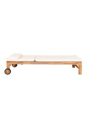 Andorra Kussen voor Ligstoel - Wit, Katoen, 200x62x6 cm
