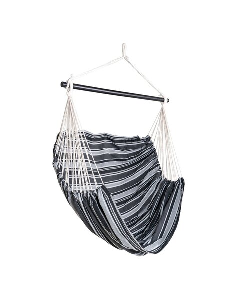 Lamia hangstoel - grijs/zwart, 85% katoen 15% polyester, lariks