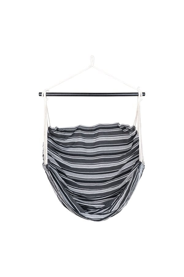 Lamia hangstoel - grijs/zwart, 85% katoen 15% polyester, lariks