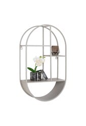 Feira Wandplank - Wandplank, ovaal, staal, koel grijs, 35x15x60 cm