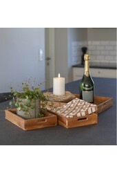 Faro Dienblad - Teak, Natuur, Set van 3