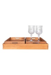 Faro Dienblad - Teak, Natuur, Set van 3