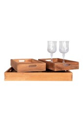 Faro Dienblad - Teak, Natuur, Set van 3