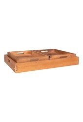 Faro Dienblad - Teak, Natuur, Set van 3