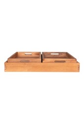 Faro Dienblad - Teak, Natuur, Set van 3