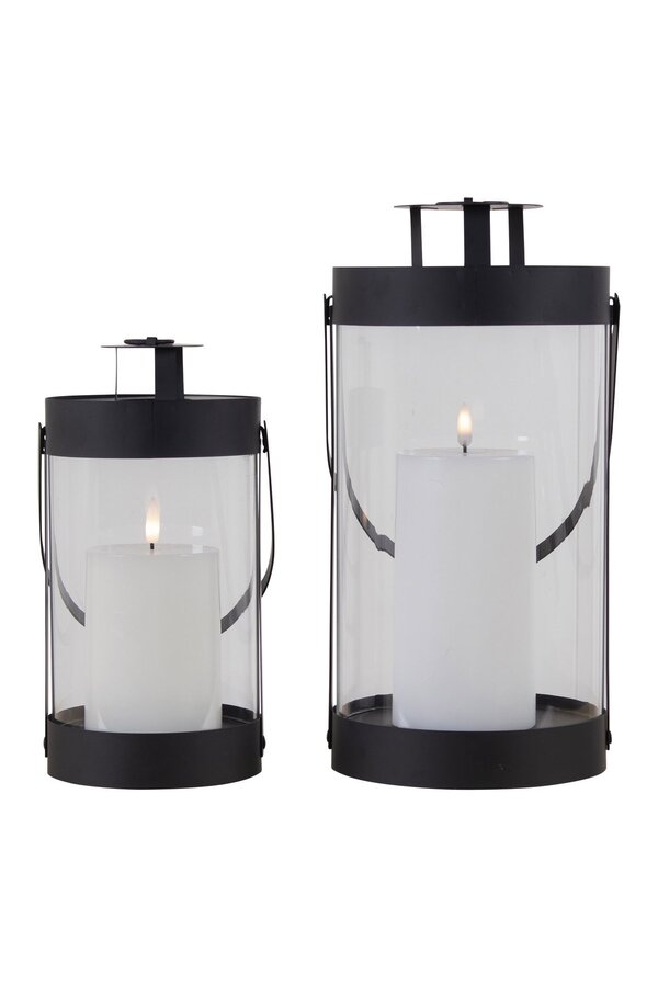 Bondi-lantaarns - Zwart, staal/glas - Set van 2