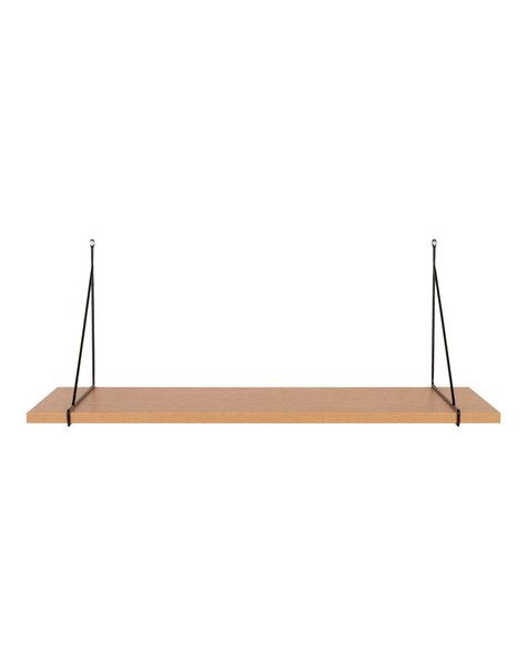 Chiba Wandplank - Wandplank, essenfineer, zwart stalen frame, 80x29 cm