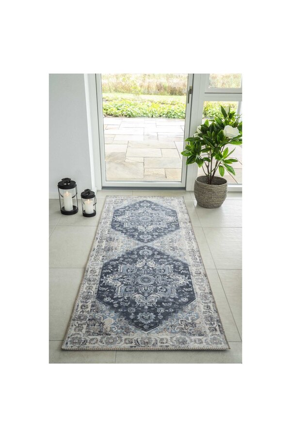 Havana Gangloper - Chenille Polyester, Blauw - 80x200 cm