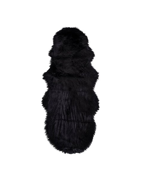 Lamsleer Kunstmatig - Zwart, Polyester, 60x180cm