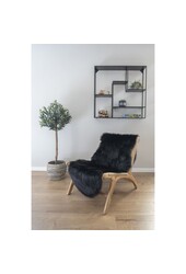 Lamsleer Kunstmatig - Zwart, Polyester, 60x180cm