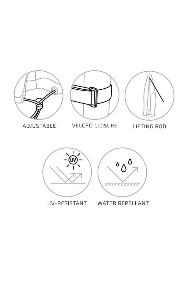 Luxe hoes - Zwart, Polyester, 225x35/55cm