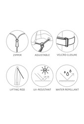 Luxe hoes - Zwart, polyester, 270x50/55cm