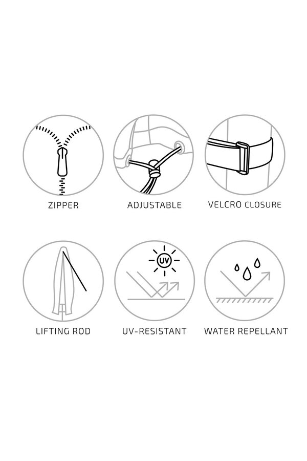 Luxe hoes - Zwart, polyester, 270x50/55cm