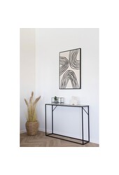 Vita Consoletafel - travertijnlook, zwart, 110x26x80cm