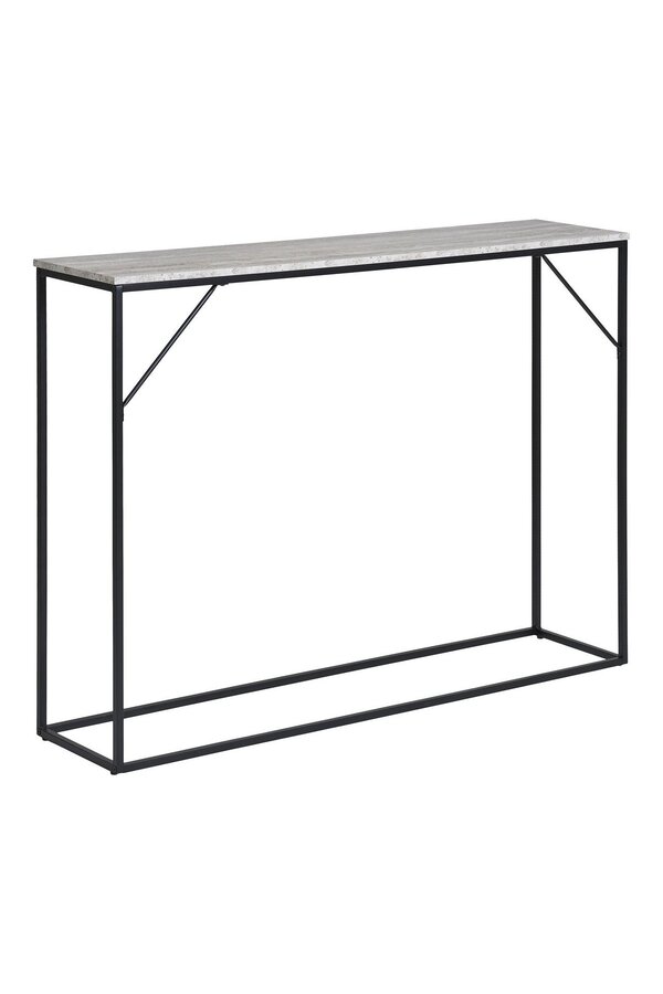 Vita Consoletafel - travertijnlook, zwart, 110x26x80cm
