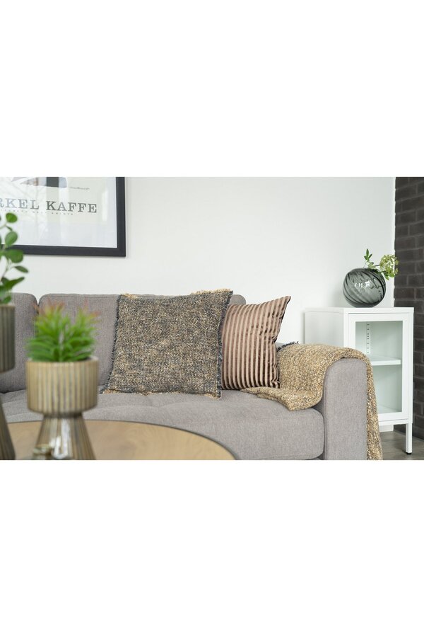 Perth Kussen - Kussen, Polyester, Rayon, Katoen, beige/bruin, 45x45 cm