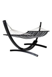 Tripoli Hangmat - Grijs/Zwart, Polyester/Katoen, Lariks, 320x120x120cm