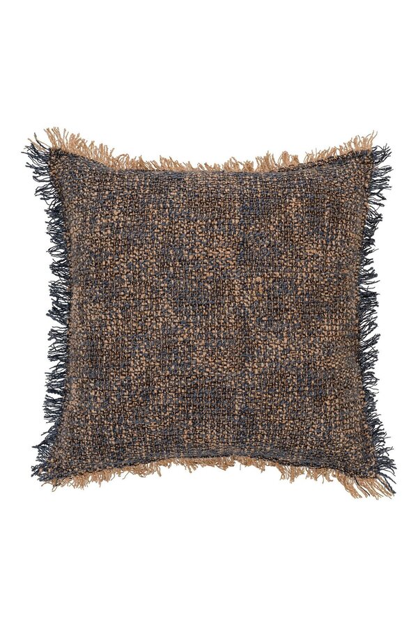 Ely Kussen - Kussen, polyester, katoen, blauw/geel, 45x45 cm