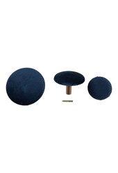 Giza Knoppen - Fluweel, Blauw/Messing - Set van 3