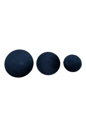 Giza Knoppen - Fluweel, Blauw/Messing - Set van 3