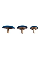 Giza Knoppen - Fluweel, Blauw/Messing - Set van 3