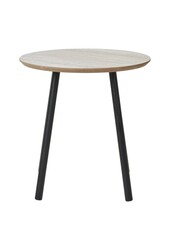 Aalst Bijzettafel - Staal, MDF, Zwart, Beige - Ø40x40 cm