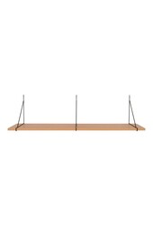 Chiba Wandplank - Wandplank, essenfineer, zwart stalen frame, 120x29 cm