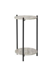 Leuven Bijzettafel - Zwart/Beige, Staal, MDF, Ø27x46cm